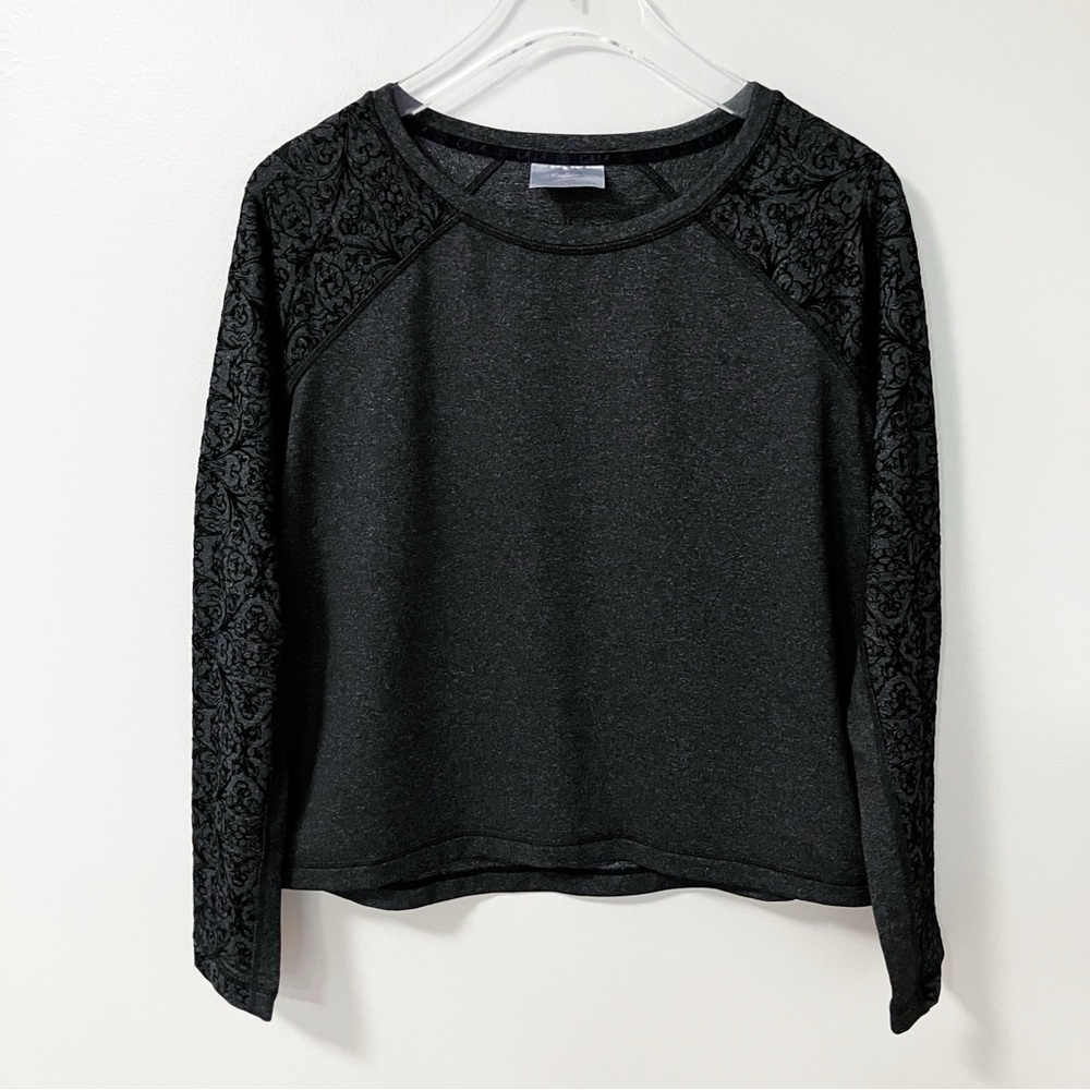 Calia | Onyx Paisley Velvet Pullover Top M Athletic Athleisure Gym Workout